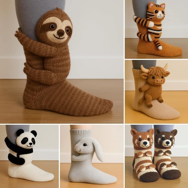 🔥Last Day 49% OFF🧦Hand Crocheted 3D Animal Socks
