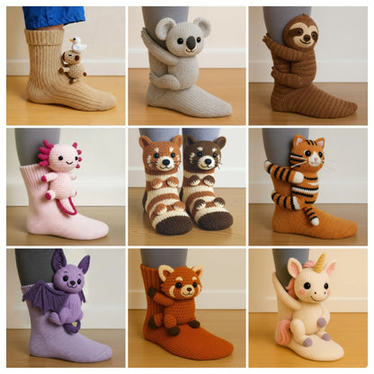 🔥Last Day 49% OFF🧦Hand Crocheted 3D Animal Socks