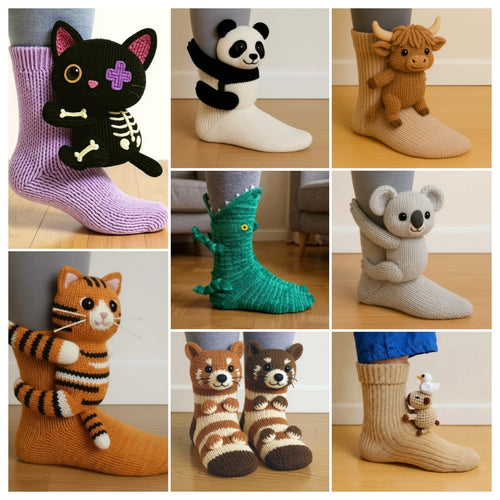 🔥Last Day 49% OFF🧦Hand Crocheted 3D Animal Socks