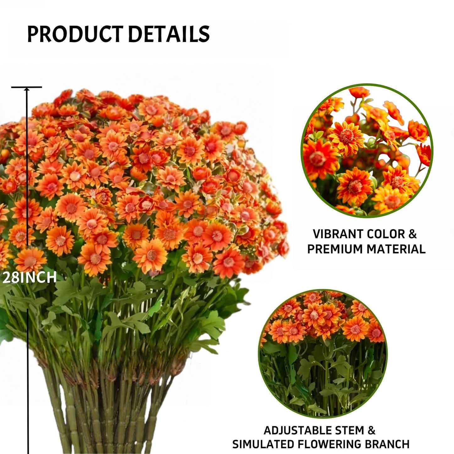 🔥 $2.99 On Sale Only Today 🌱Artificial Outdoor Sunset Mums Flowers